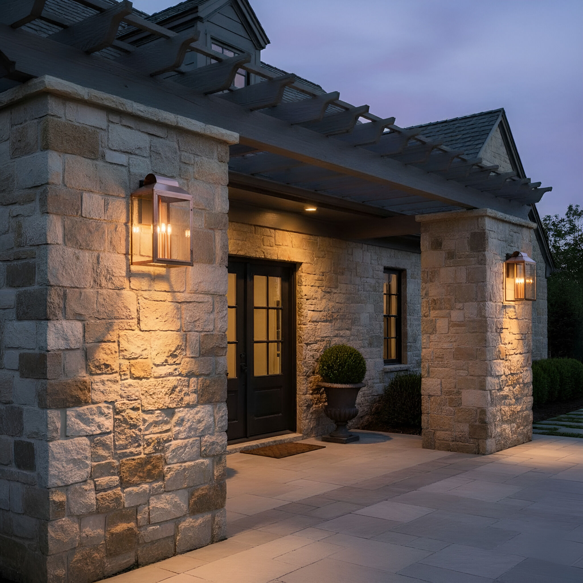 Beryn 4 Light 23 inch Aged Copper Outdoor Wall Lantern