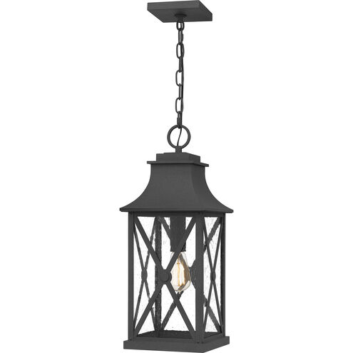 Ellerbee 1 Light 9 inch Mottled Black Outdoor Hanging Lantern, Large