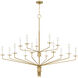 Alexander 15 Light 55 inch Brushed Gold Chandelier Ceiling Light
