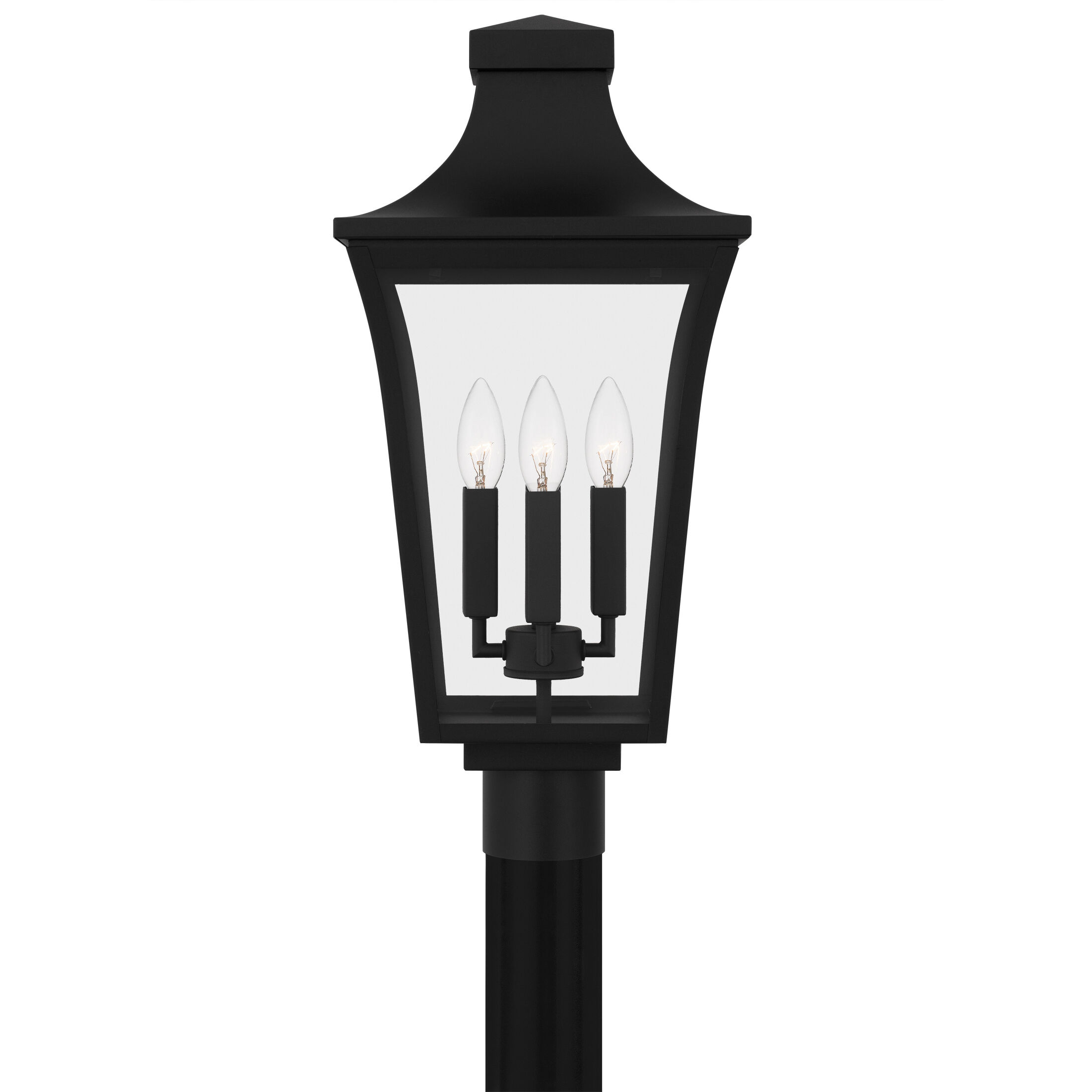 Quentin 4 Light 21.5 inch Earth Black Outdoor Post Lantern, Large