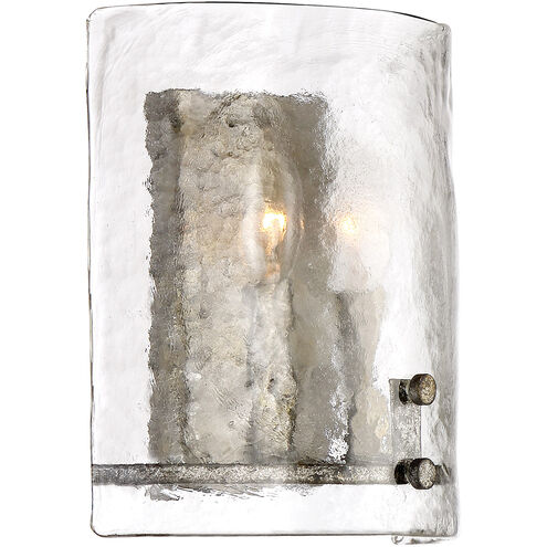 Fortress 2 Light 9 inch Mottled Silver Wall Sconce Wall Light