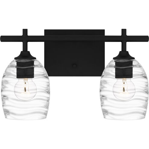 Lucy 2 Light 15 inch Matte Black Bath Light Wall Light