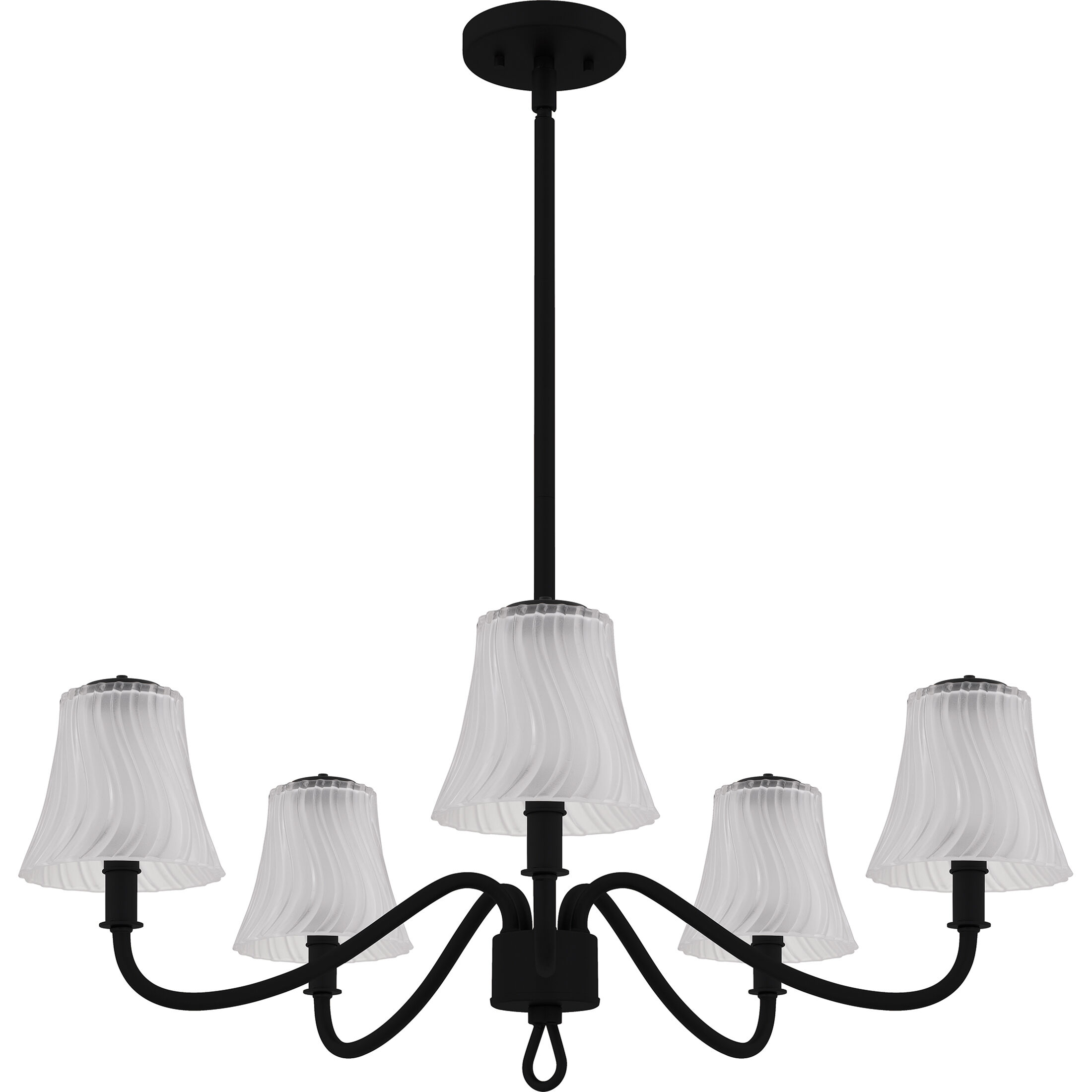McKinney 5 Light 29.5 inch Matte Black Chandelier Ceiling Light