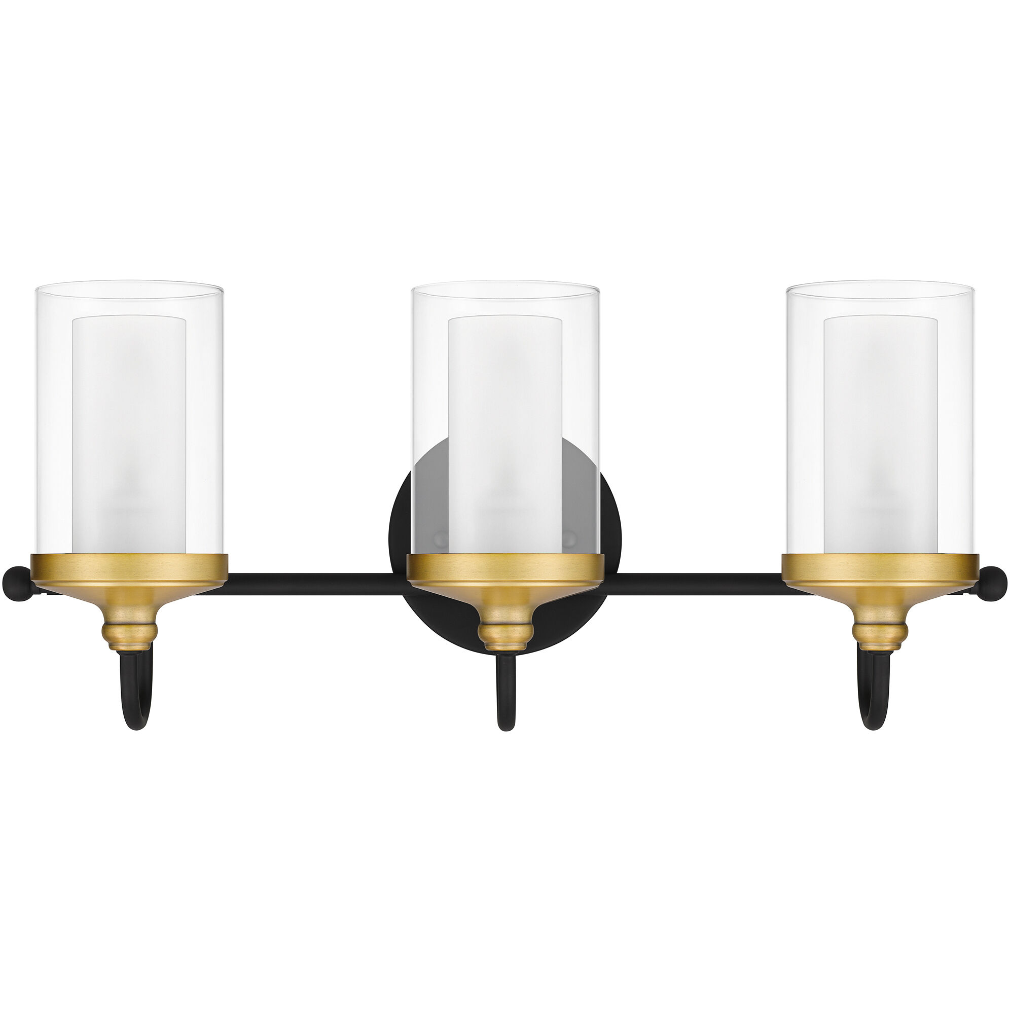 Rowland 3 Light 22 inch Matte Black Bath Light Wall Light