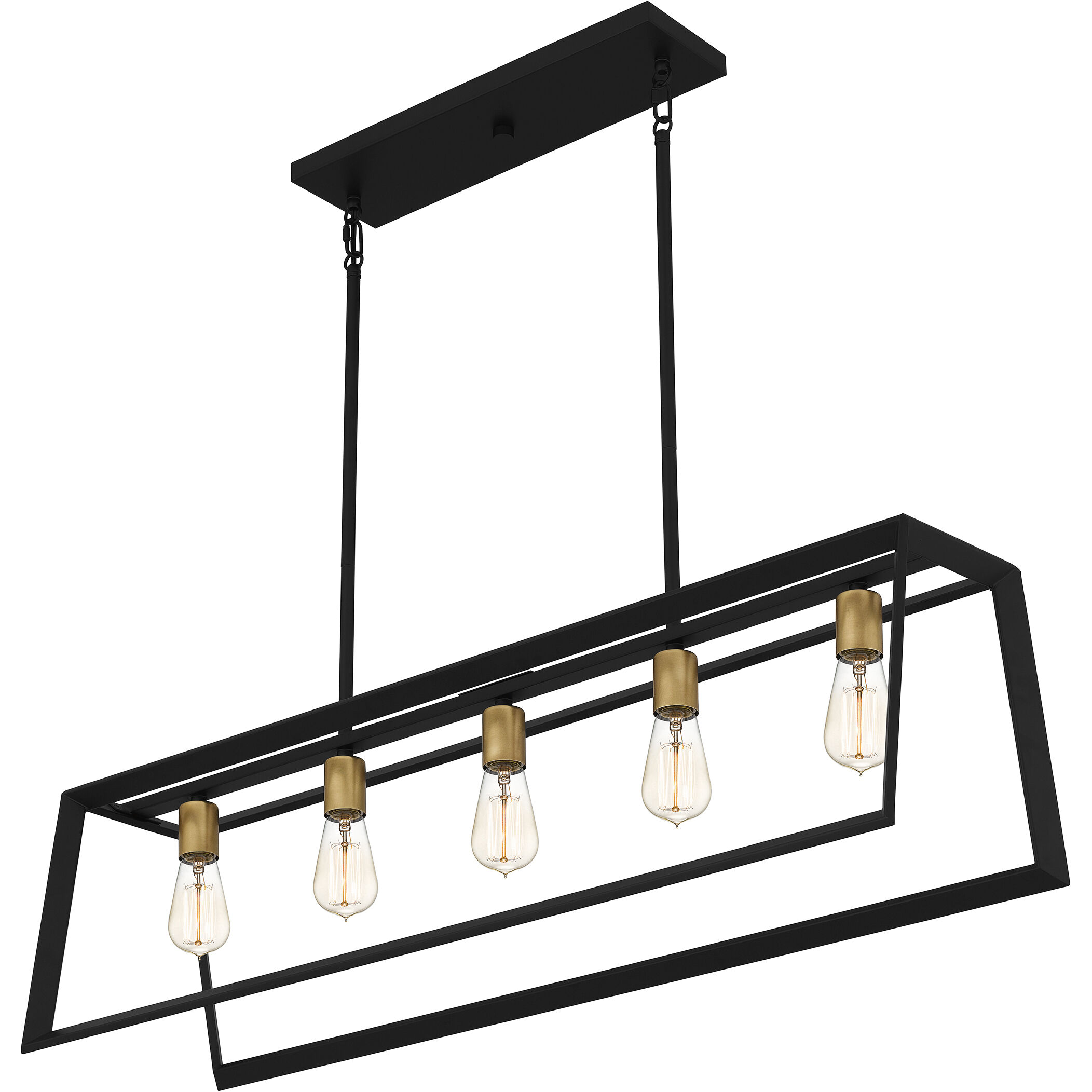 Tilly 5 Light 38 inch Matte Black Island Light Ceiling Light
