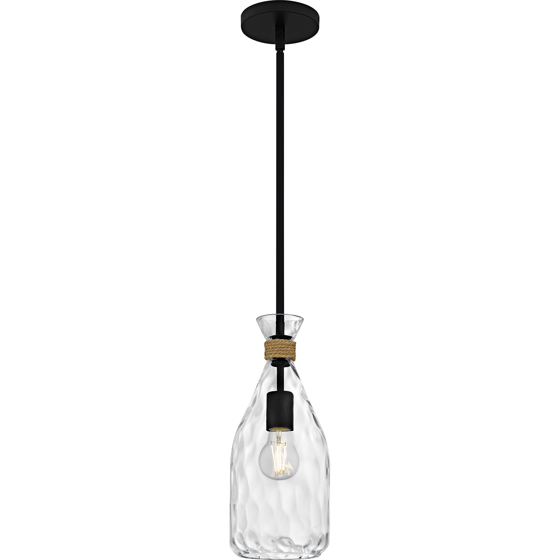 Govada 1 Light 6 inch Matte Black Mini Pendant Ceiling Light, Small