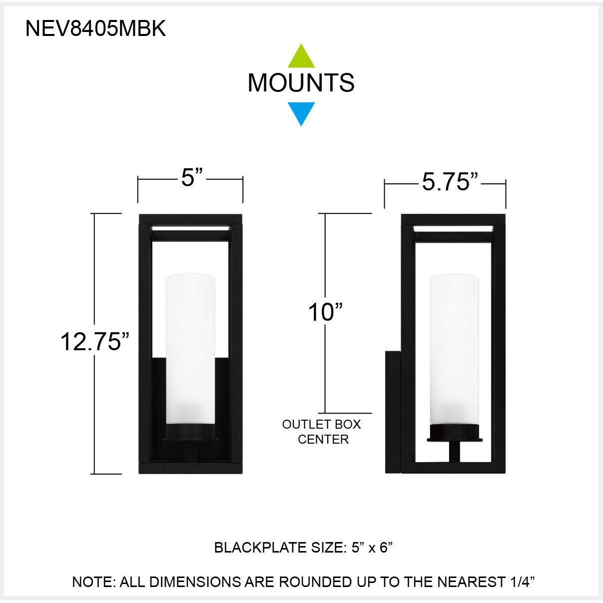 Neville 1 Light 5 inch Matte Black Outdoor Lantern
