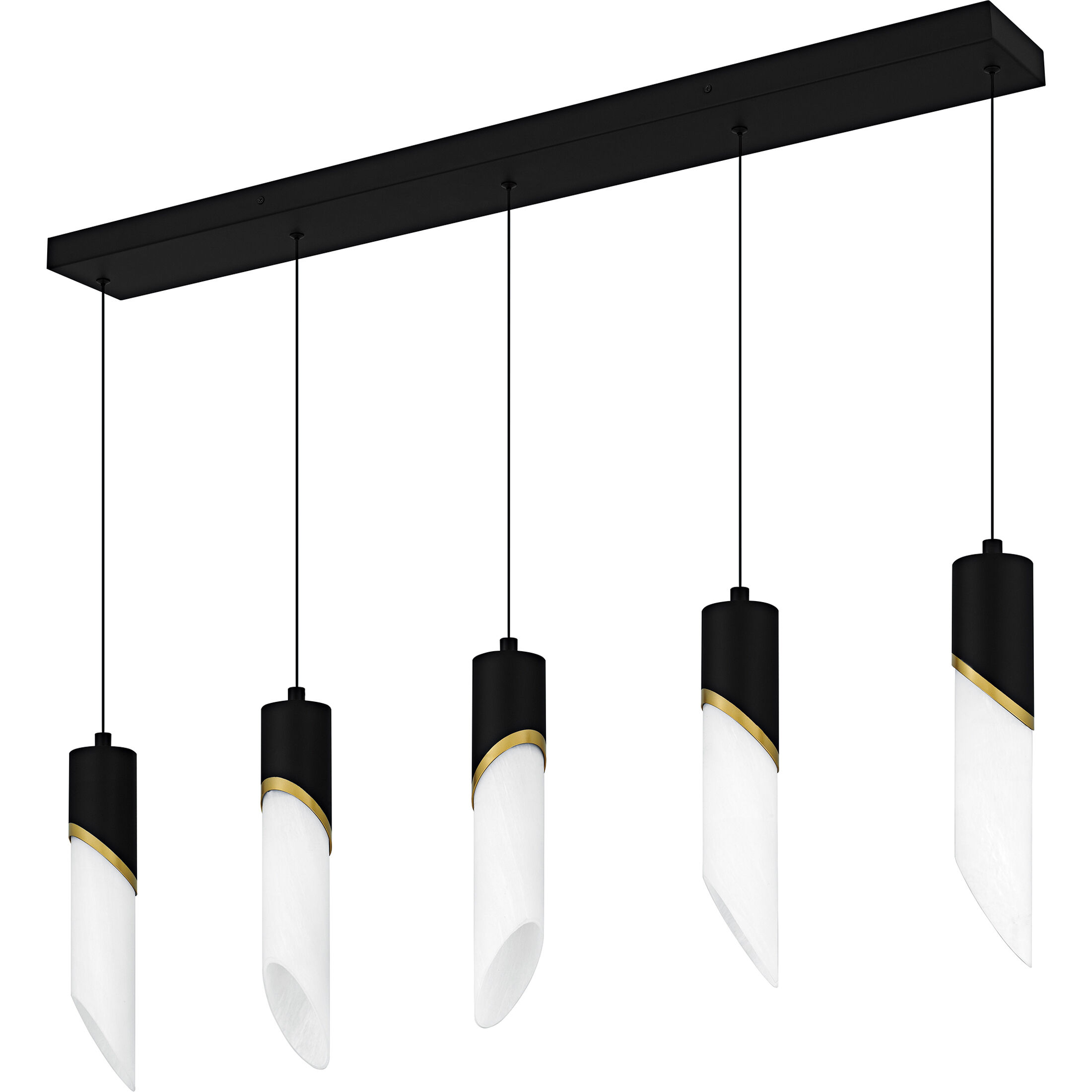 Alys LED 40 inch Matte Black Linear Chandelier Ceiling Light, Medium