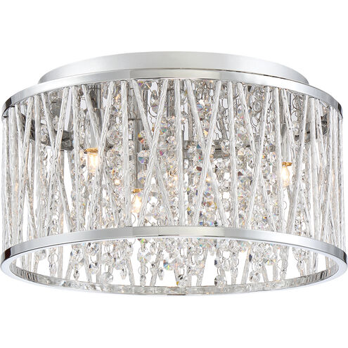 Crystal Cove 4 Light 14 inch Polished Chrome Flush Mount Ceiling Light
