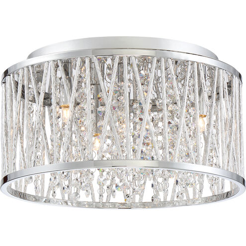 Crystal Cove 4 Light 14 inch Polished Chrome Flush Mount Ceiling Light