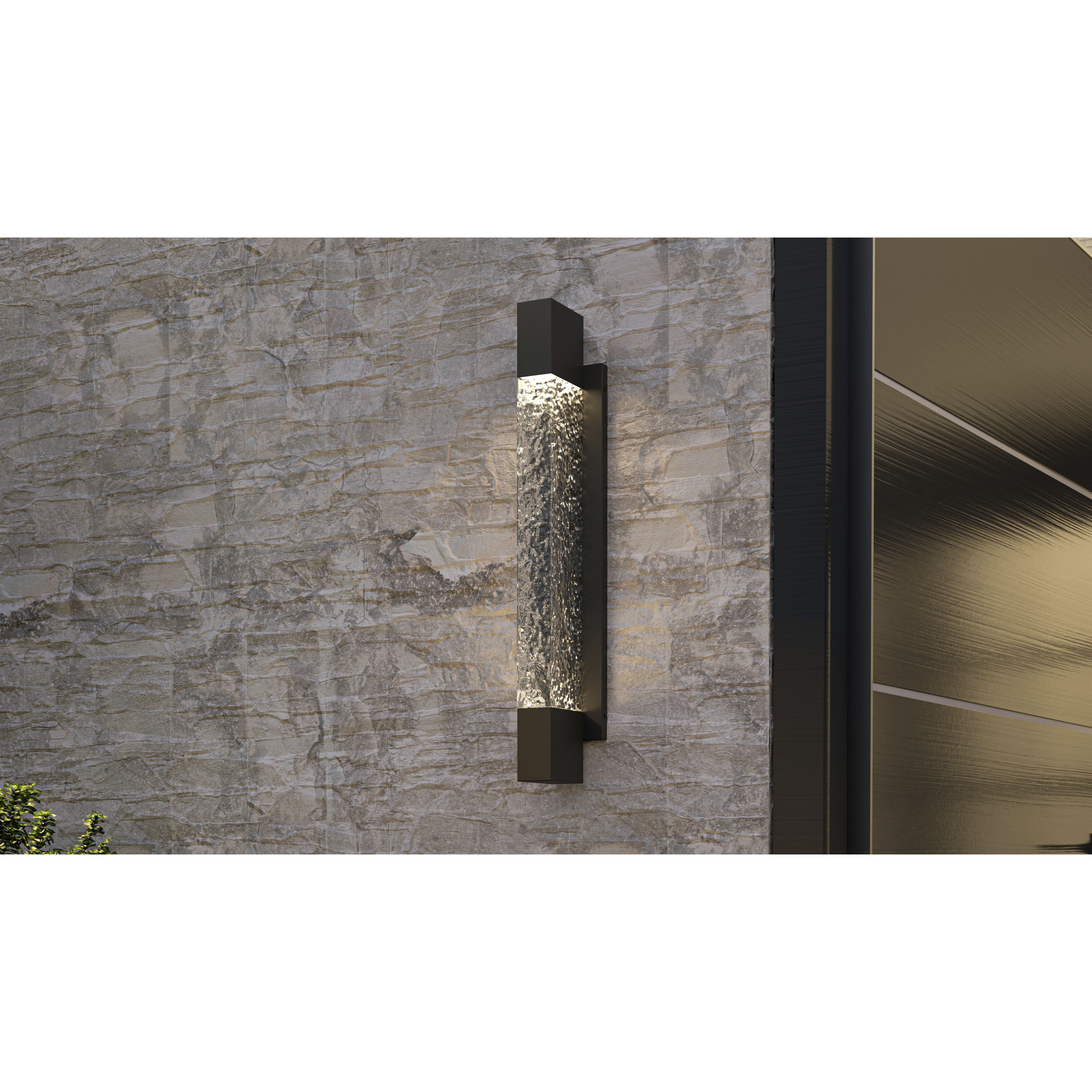 Solace LED 24 inch Matte Black Outdoor Wall Lantern, Large