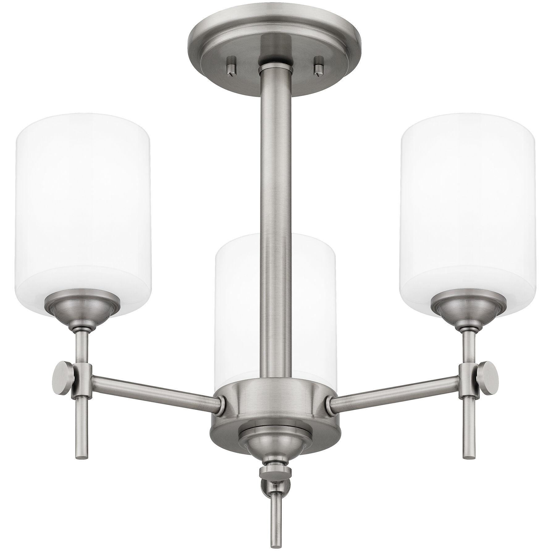 Aria 3 Light 17 inch Antique Polished Nickel Semi-Flush Mount Ceiling Light