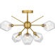 Salvador 6 Light 24 inch Brushed Gold Semi-Flush Mount Ceiling Light, Extra Large