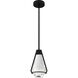 Luca LED 7 inch Matte Black Mini Pendant Ceiling Light, Small