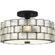 Rory 3 Light 15.75 inch Matte Black Semi-Flush Mount Ceiling Light
