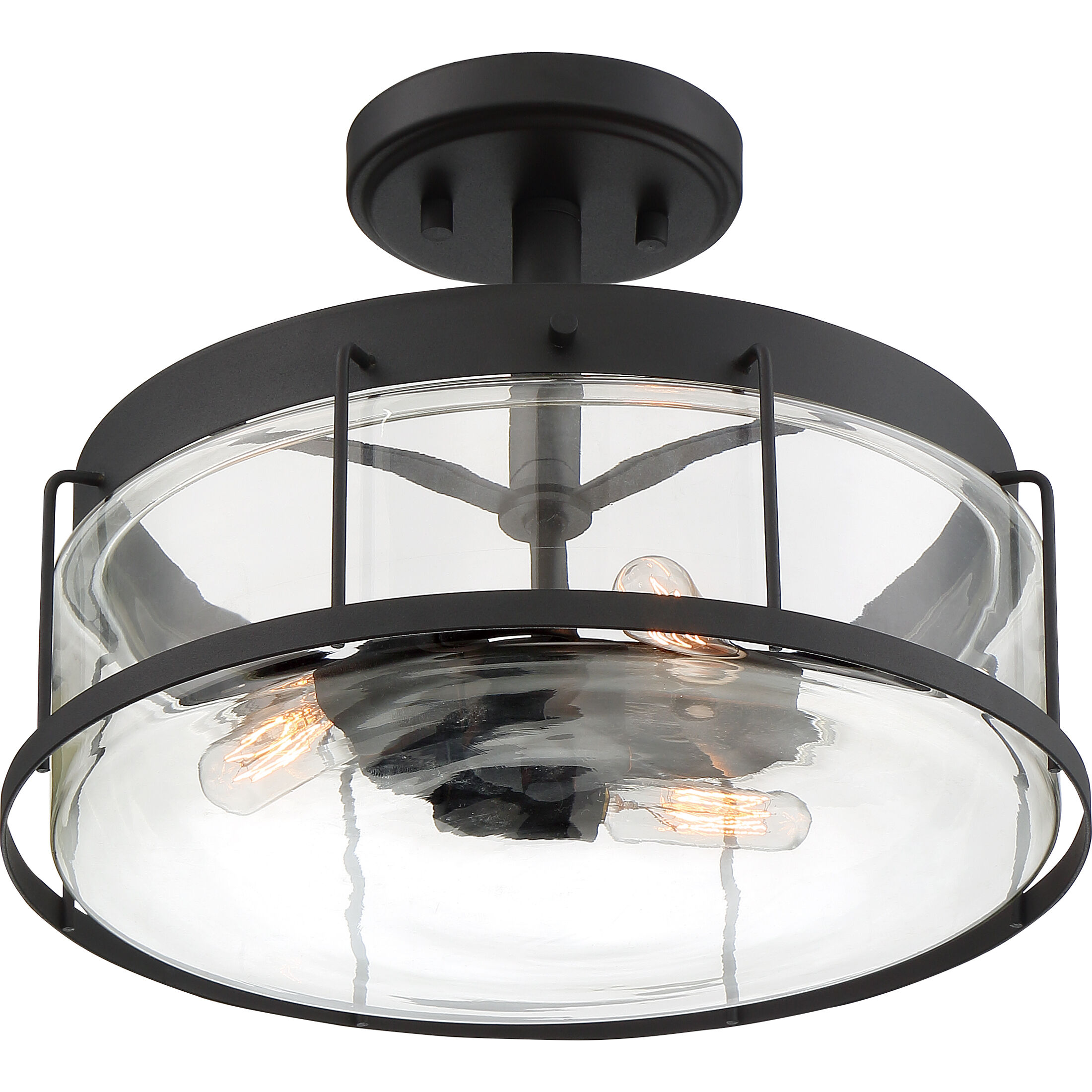 Ludlow 3 Light 13 inch Earth Black Semi-Flush Mount Ceiling Light 