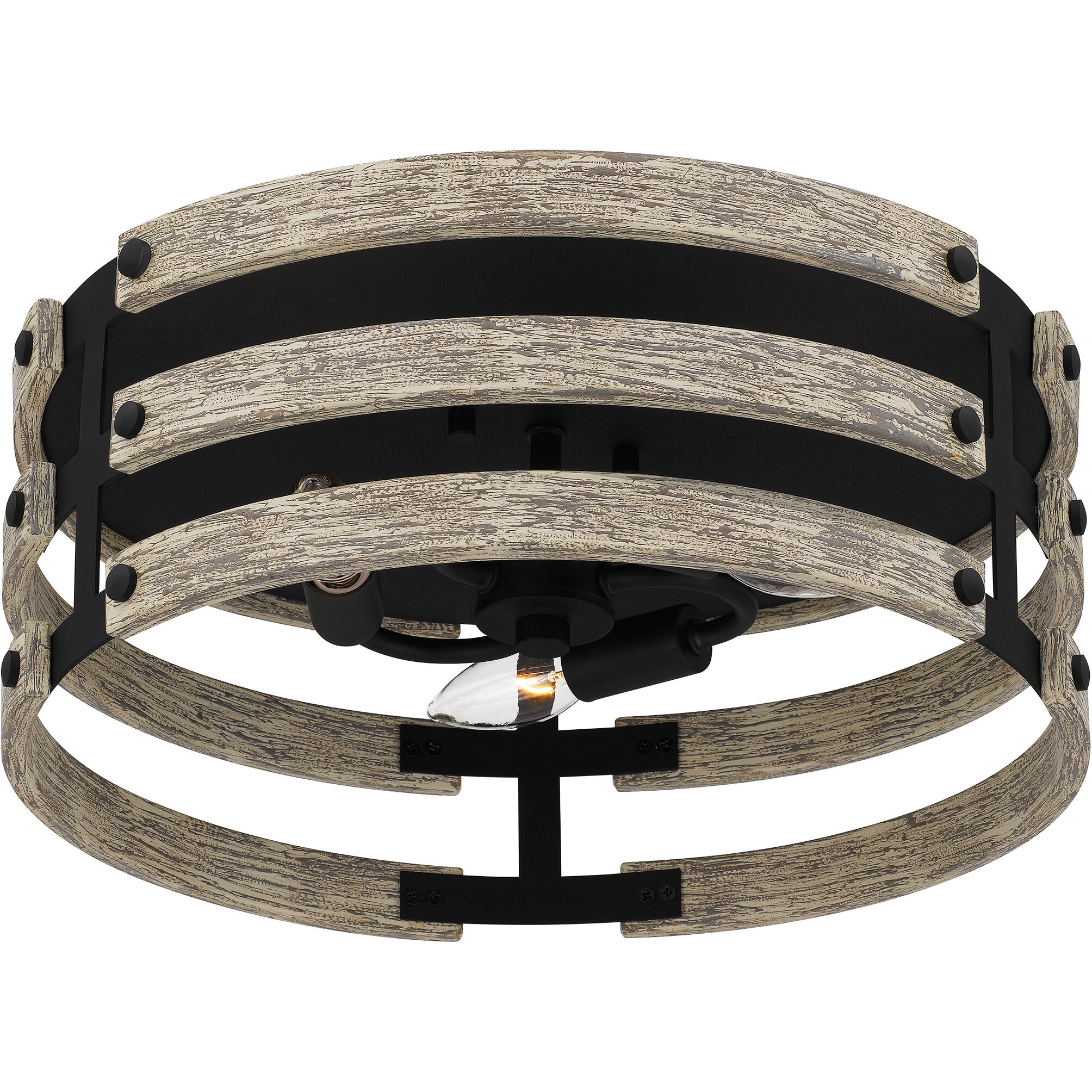 Ashburn 3 Light 16.25 inch Earth Black Flush Mount Ceiling Light