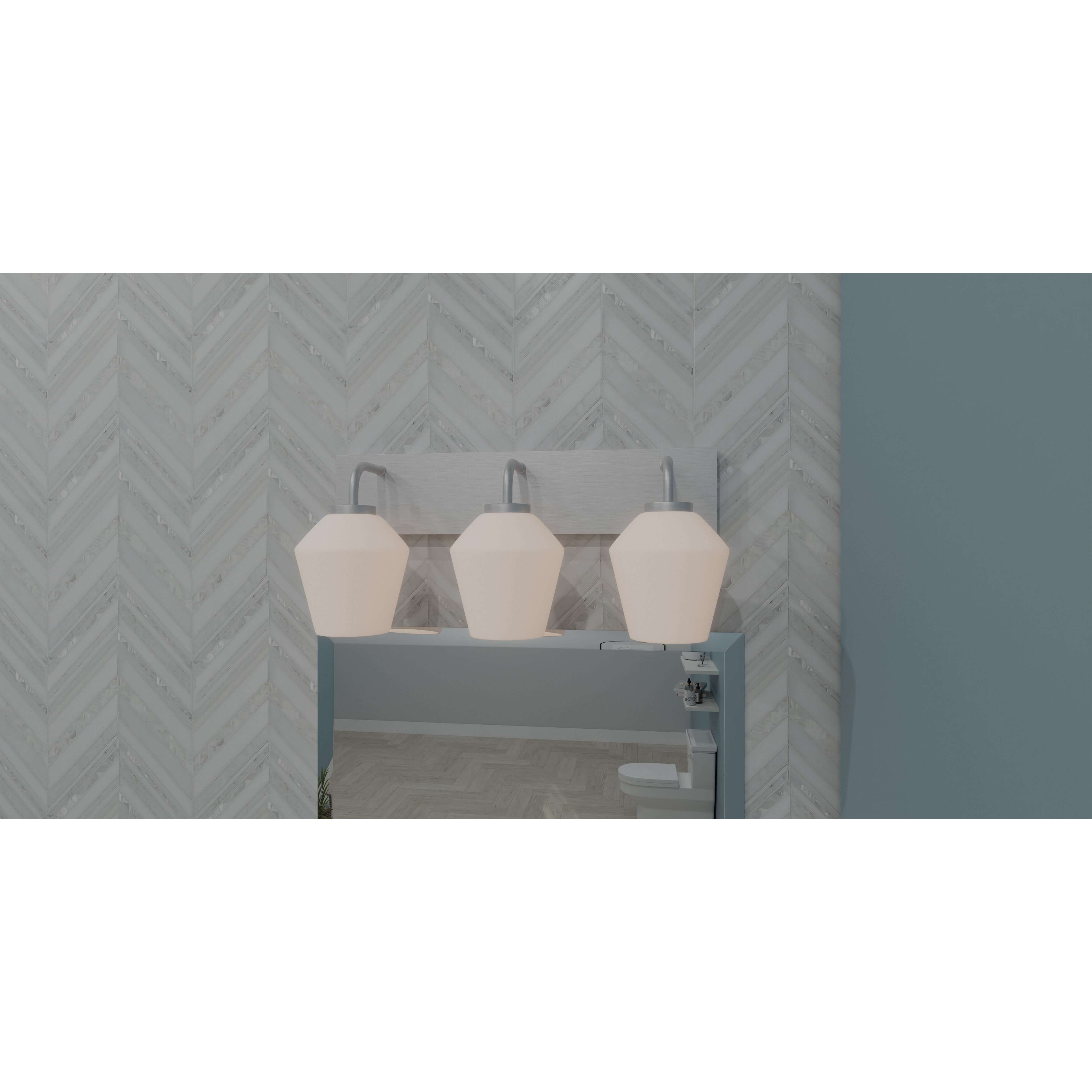 Nielson 3 Light 21.25 inch Brushed Nickel Bath Light Wall Light, Large