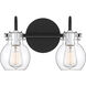 Andrews 2 Light 14 inch Earth Black Bath Light Wall Light, Medium