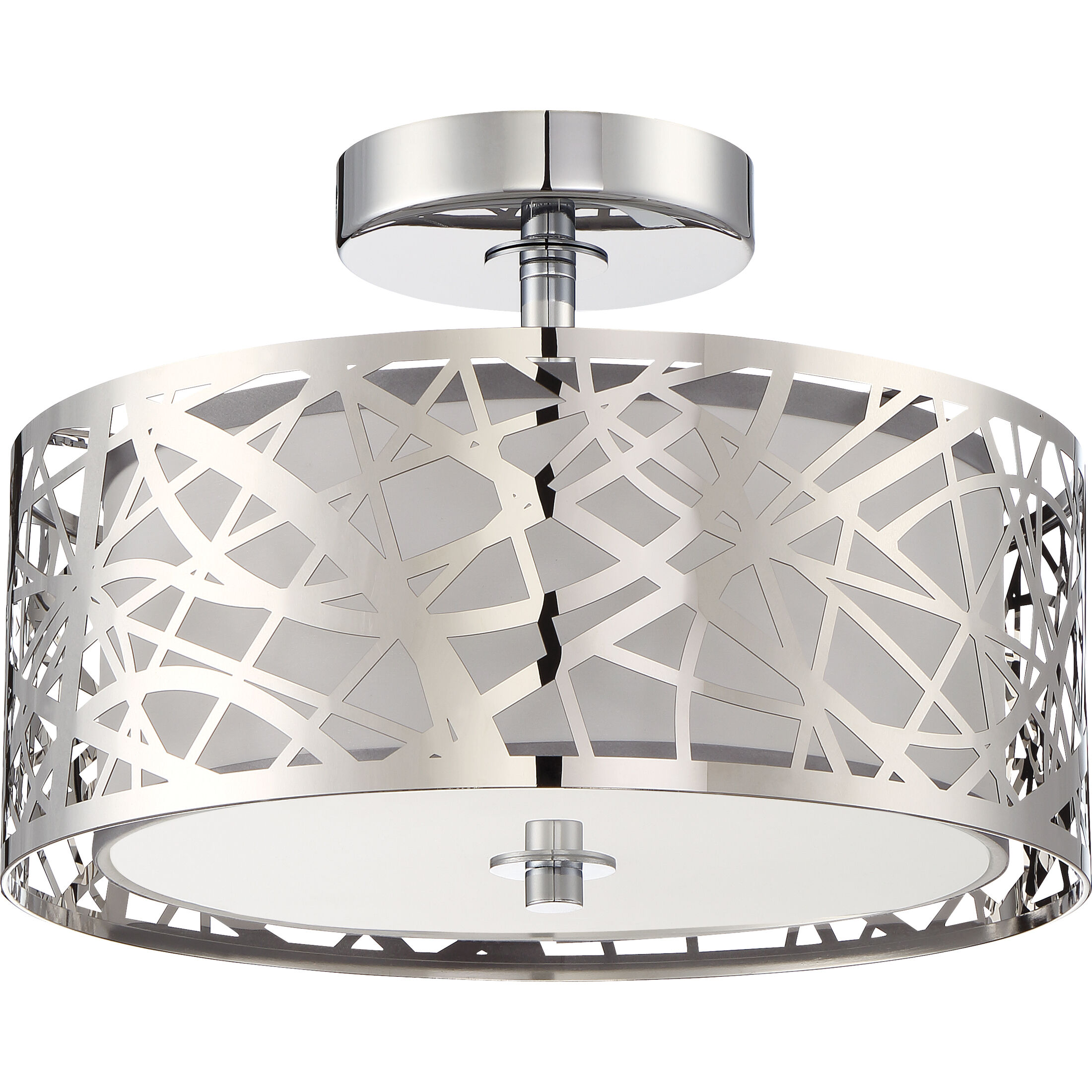 Abode 2 Light 12 inch Polished Chrome Semi-Flush Mount Ceiling Light