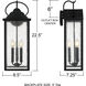 Damian 3 Light 22.5 inch Matte Black Outdoor Wall Lantern