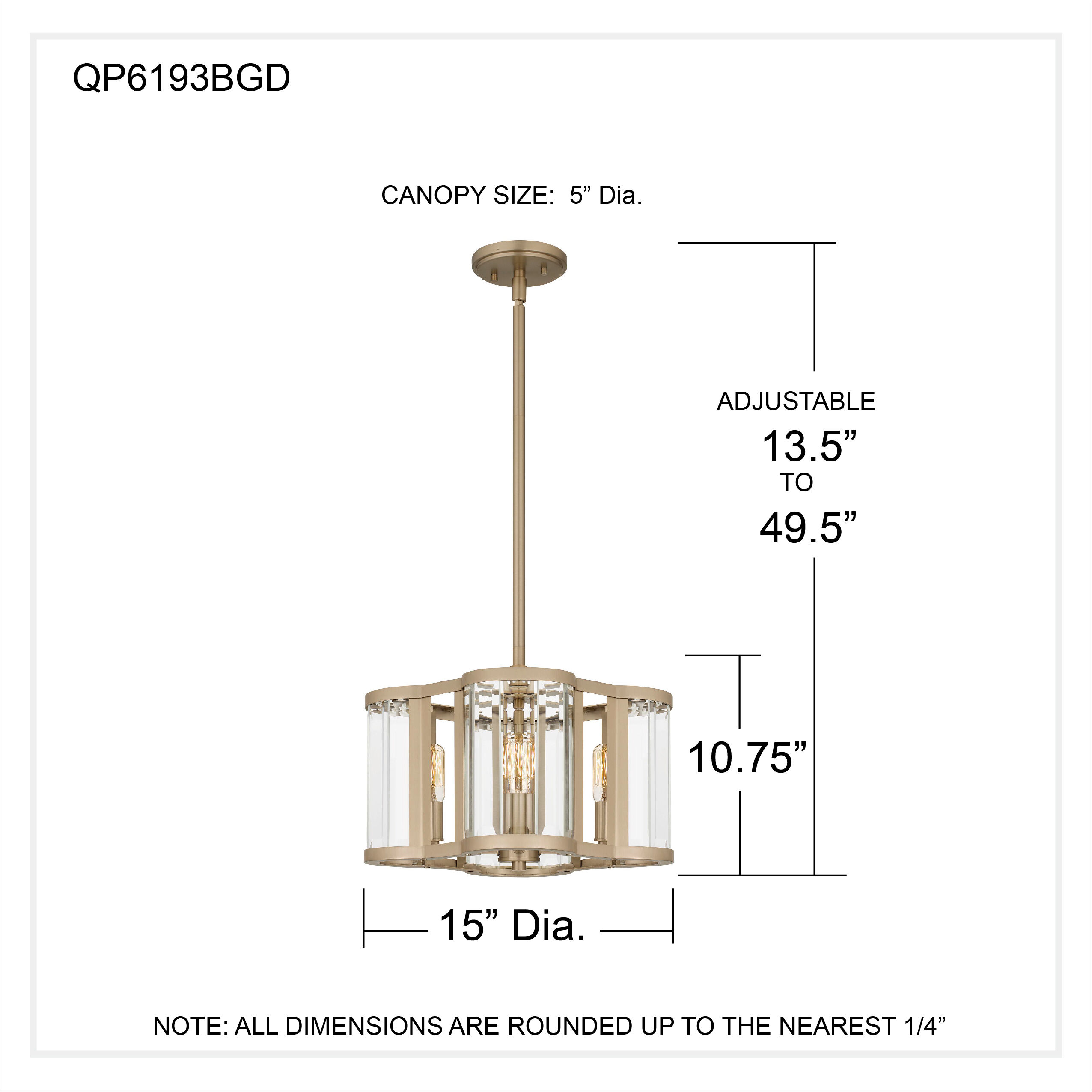 Renee 4 Light 15 inch Bronze Gold Pendant Ceiling Light