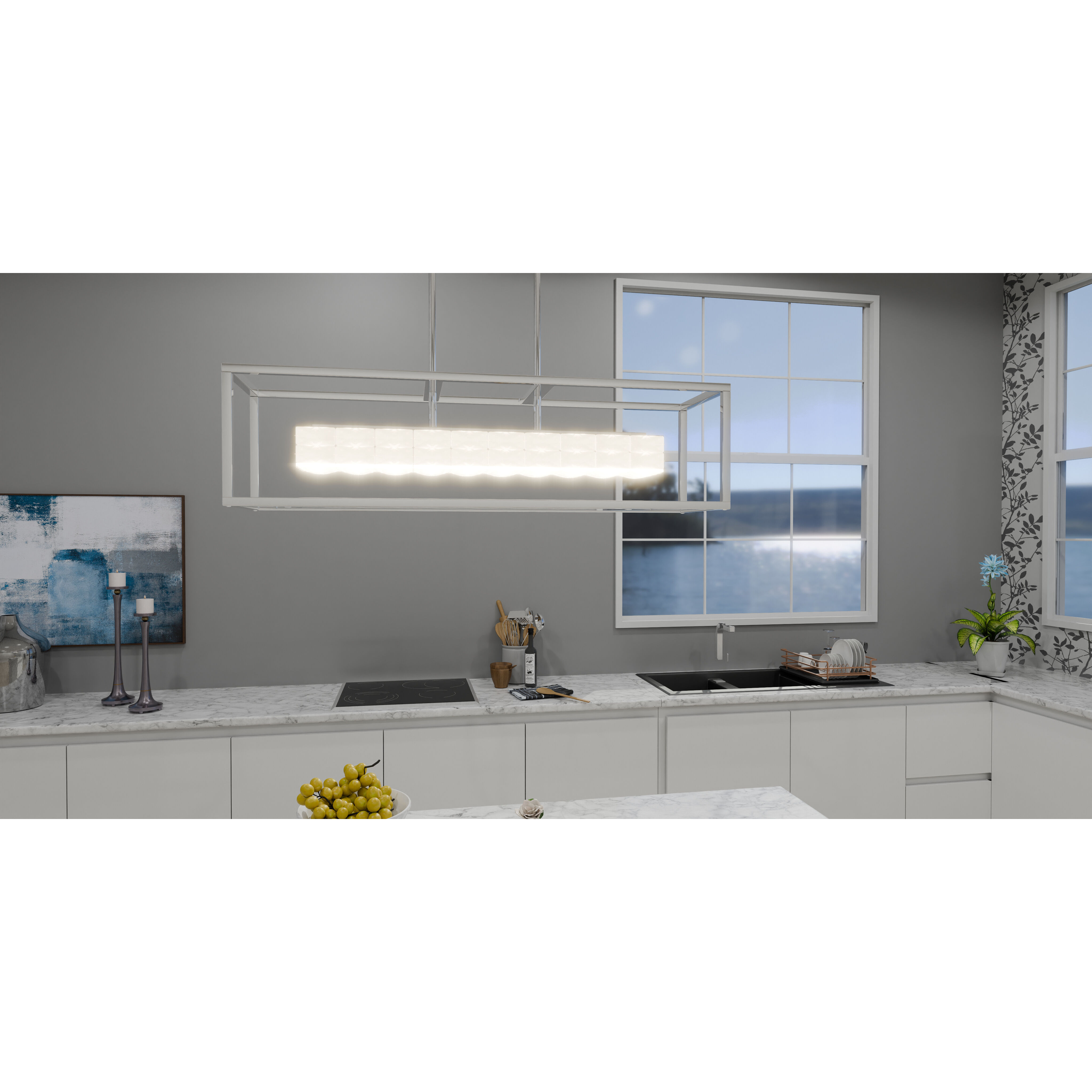 Dazzle LED 35.5 inch Polished Chrome Island Light Ceiling Light, Small