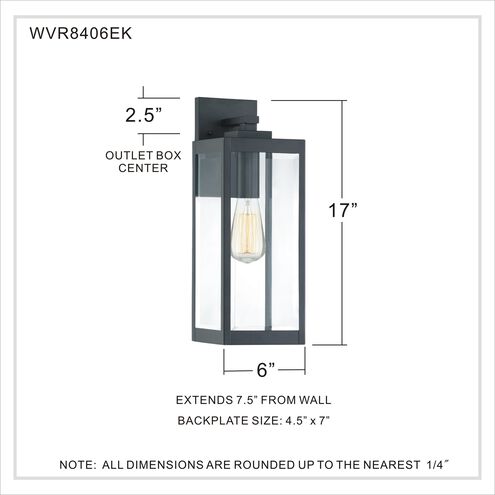 Westover 1 Light 17 inch Earth Black Outdoor Wall Lantern