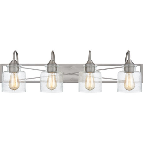 Bartley 4 Light 32 inch Brushed Nickel Bath Light Wall Light