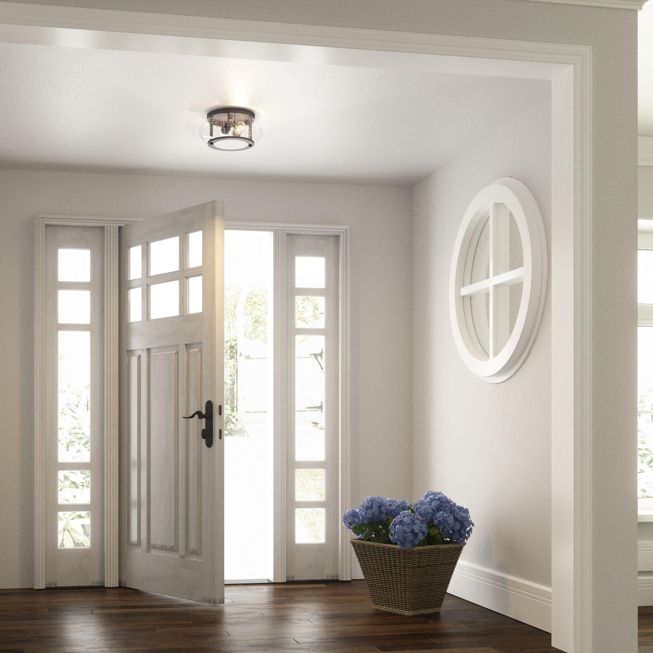 Trilogy 2 Light 12 inch Old Bronze Flush Mount Ceiling Light