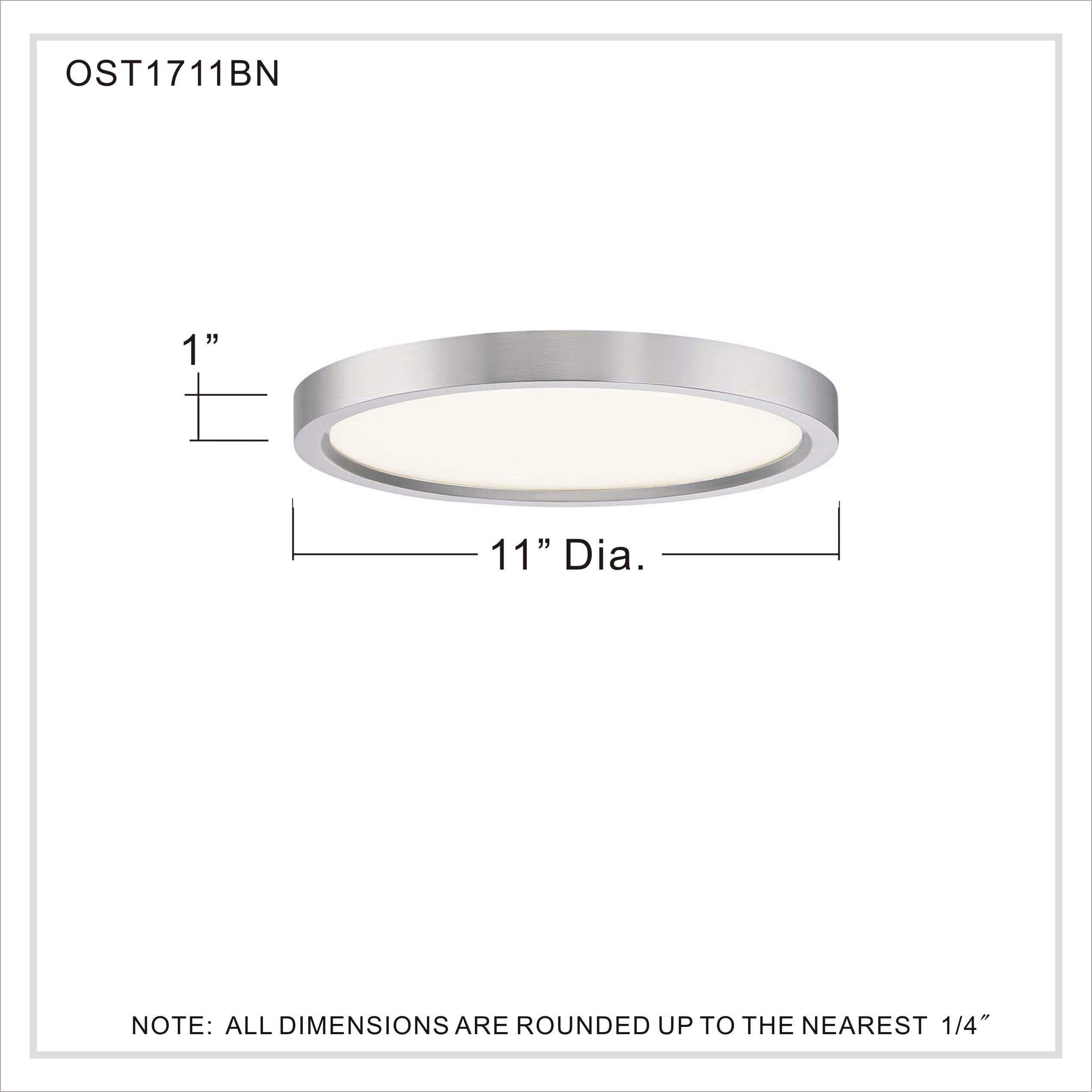 Outskirts LED 11 inch Brushed Nickel Flush Mount Ceiling Light