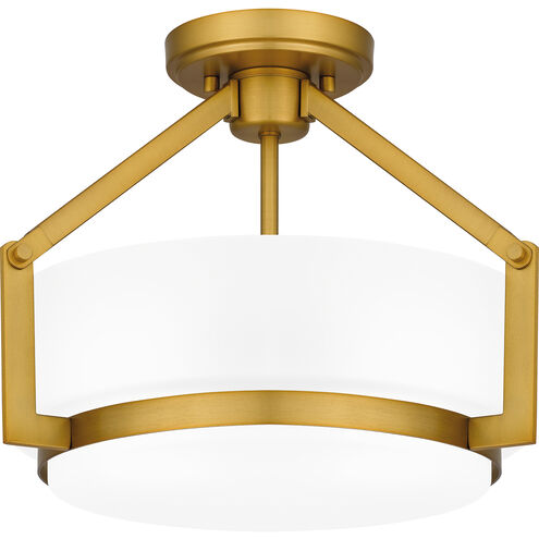 Collinham 2 Light 14 inch Aged Brass Semi-Flush Mount Ceiling Light