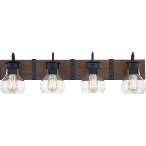 Maverick 4 Light 33 inch Earth Black Bath Light Wall Light, Extra Large