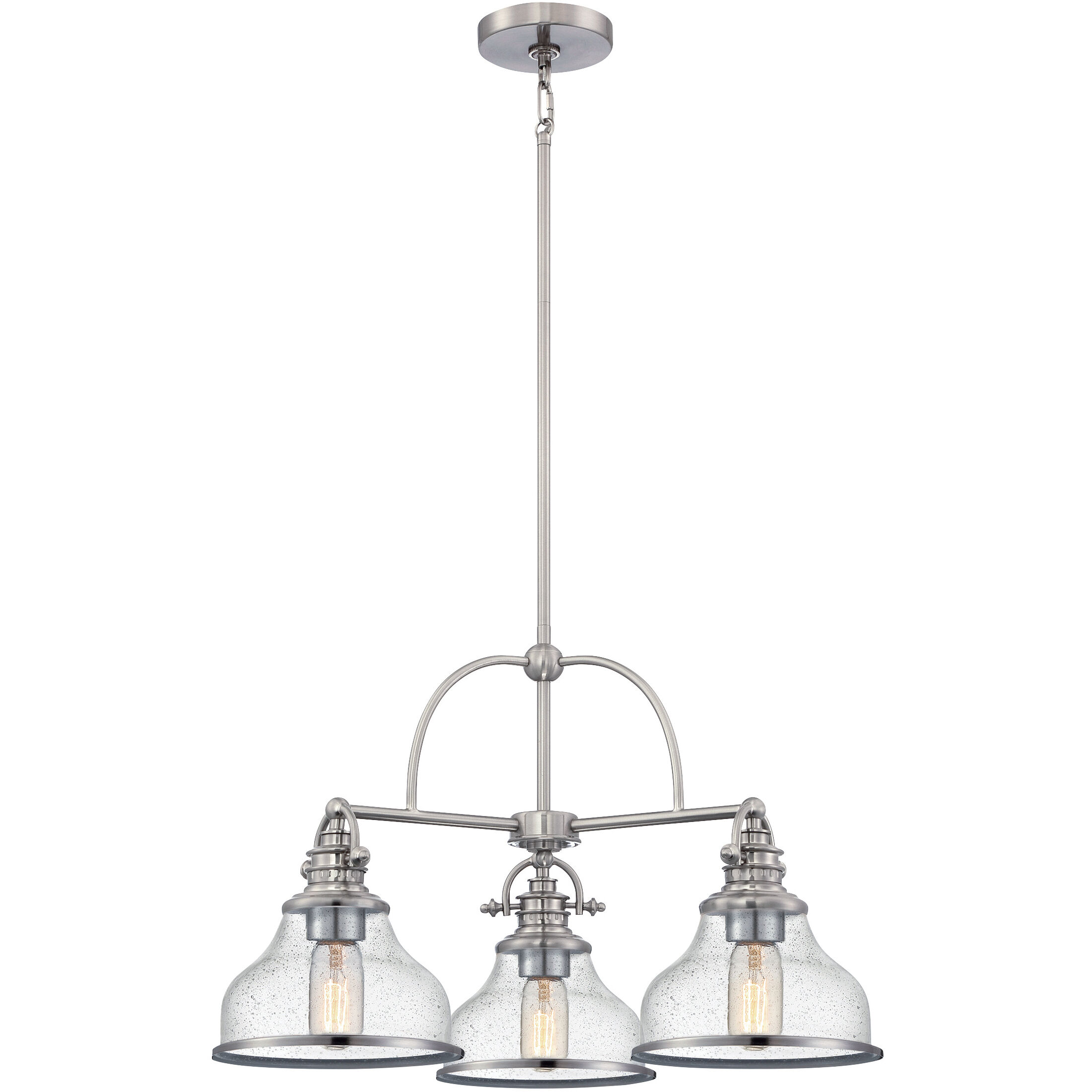 Grant 3 Light 24 inch Brushed Nickel Dinette Chandelier Ceiling Light