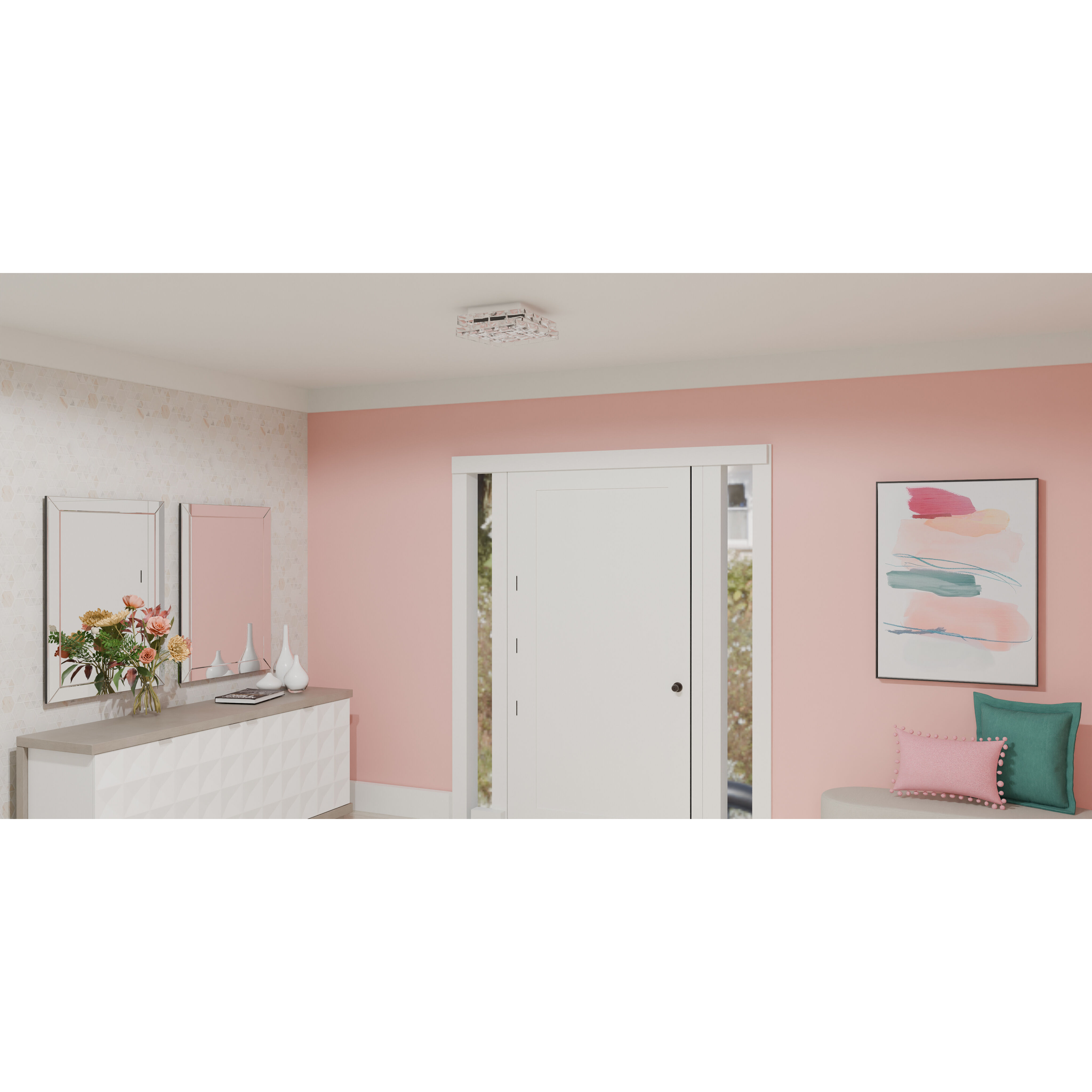 Milania LED 14.75 inch Polished Chrome Flush Mount Ceiling Light, Large