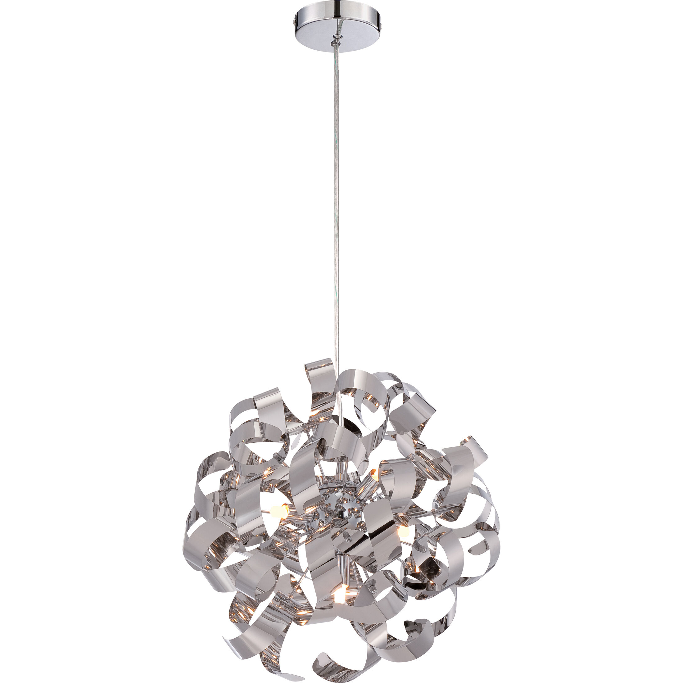 Ribbons 5 Light 17 inch Polished Chrome Pendant Ceiling Light