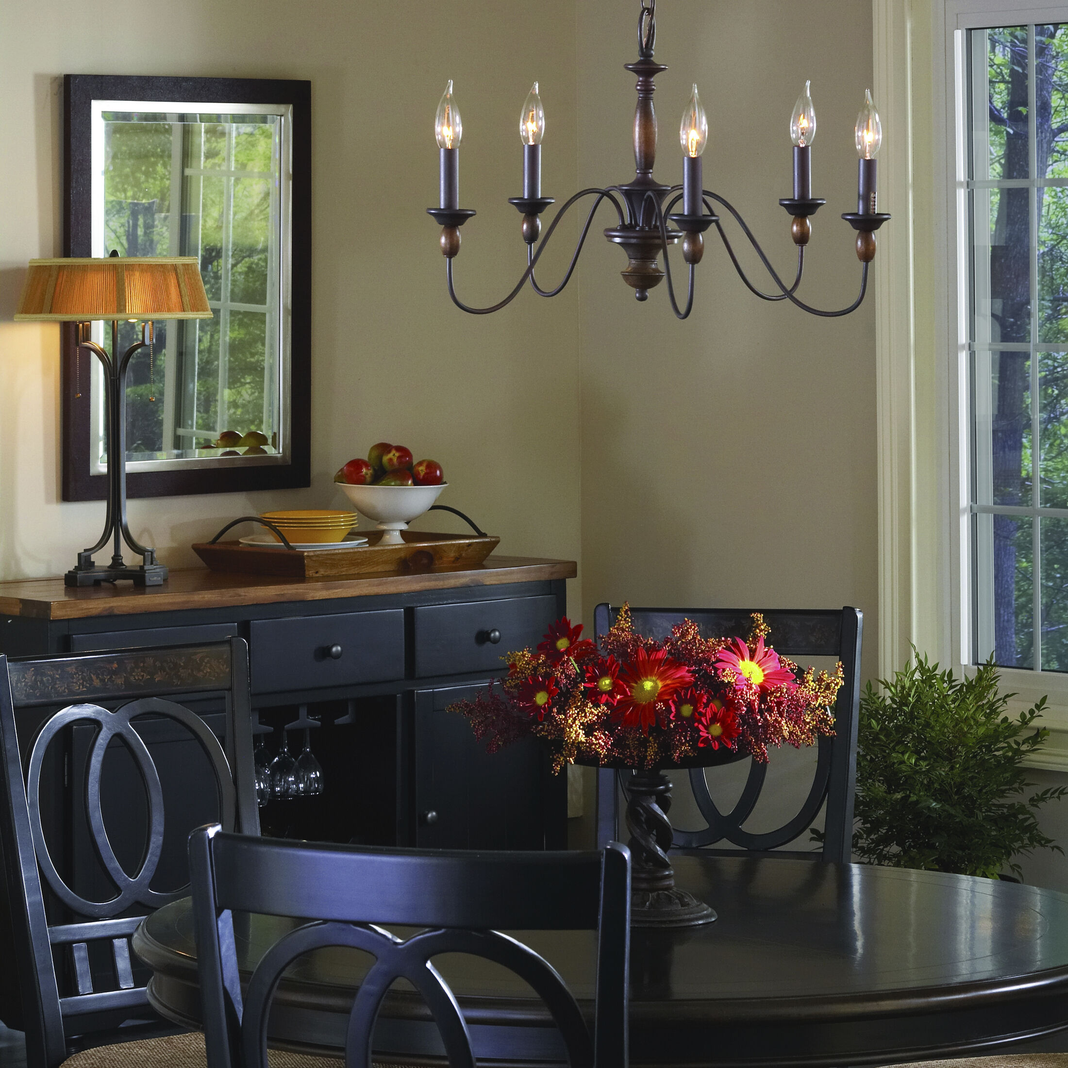 Holbrook 5 Light 24 inch Tuscan Brown Chandelier Ceiling Light