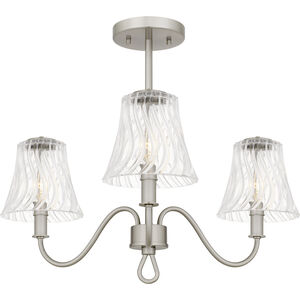 McKinney 3 Light 21.75 inch Brushed Nickel Semi-Flush Mount Ceiling Light, Extra Large