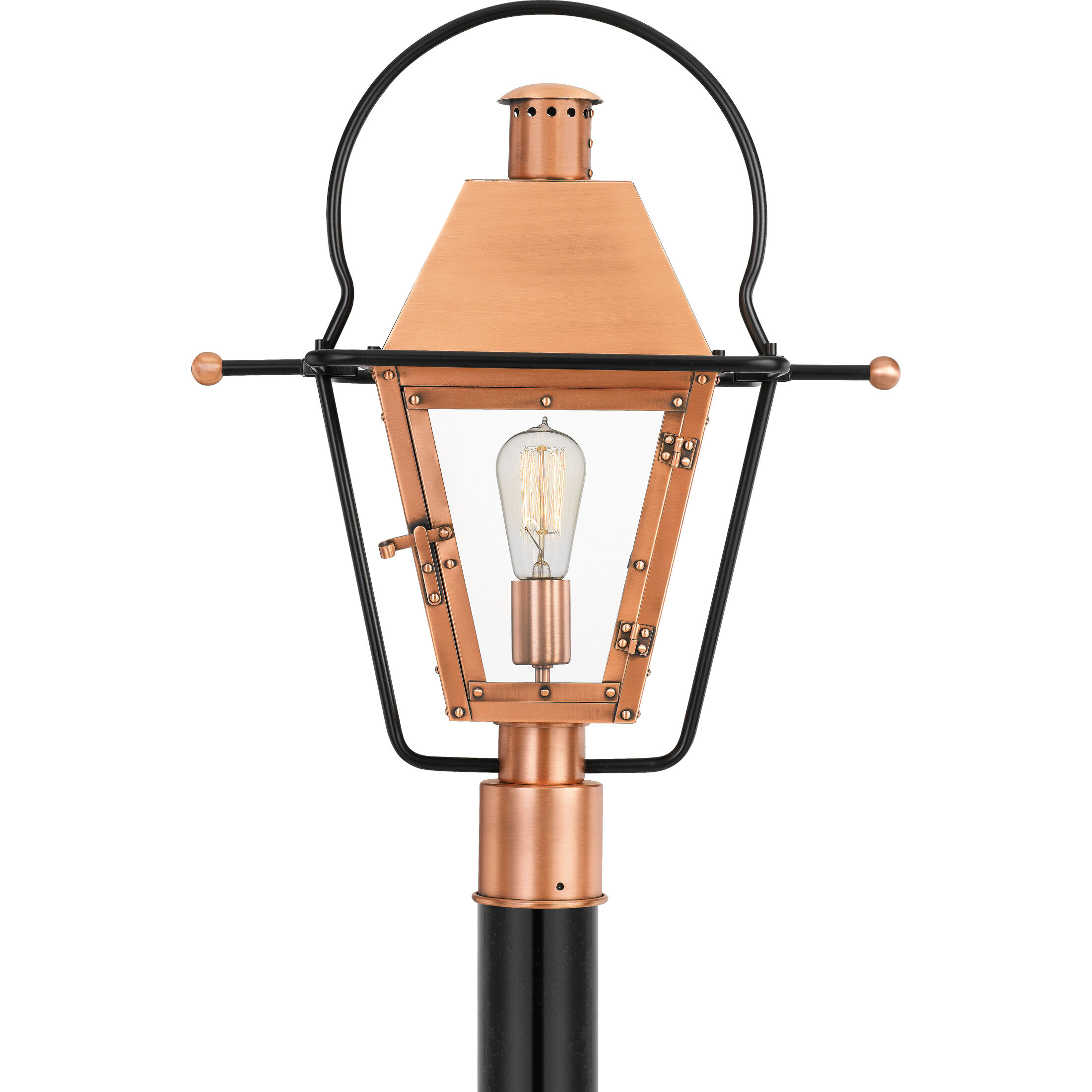 Rue De Royal 1 Light 23 inch Aged Copper Outdoor Post Lantern