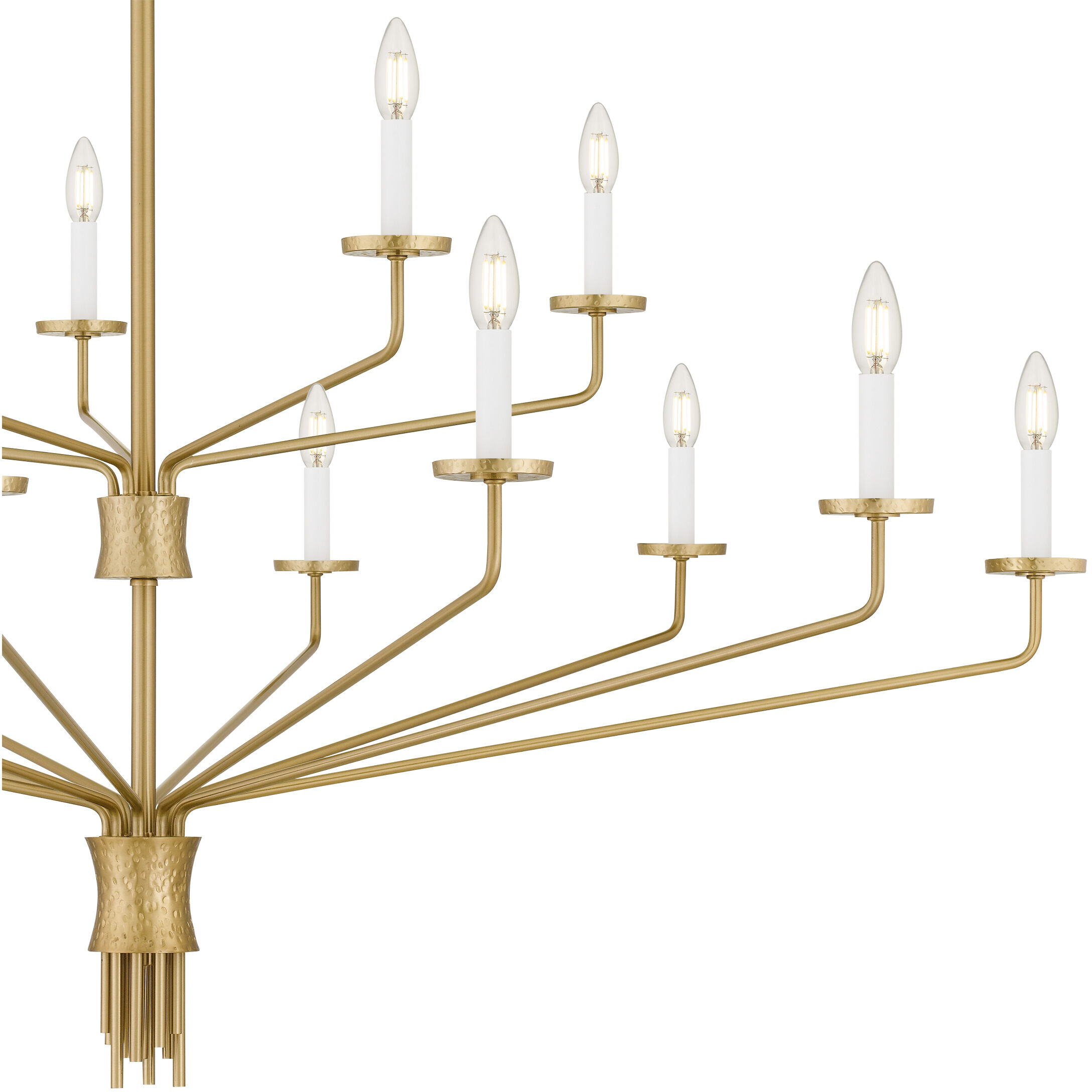 Alexander 15 Light 55 inch Brushed Gold Chandelier Ceiling Light