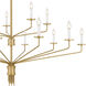 Alexander 15 Light 55 inch Brushed Gold Chandelier Ceiling Light