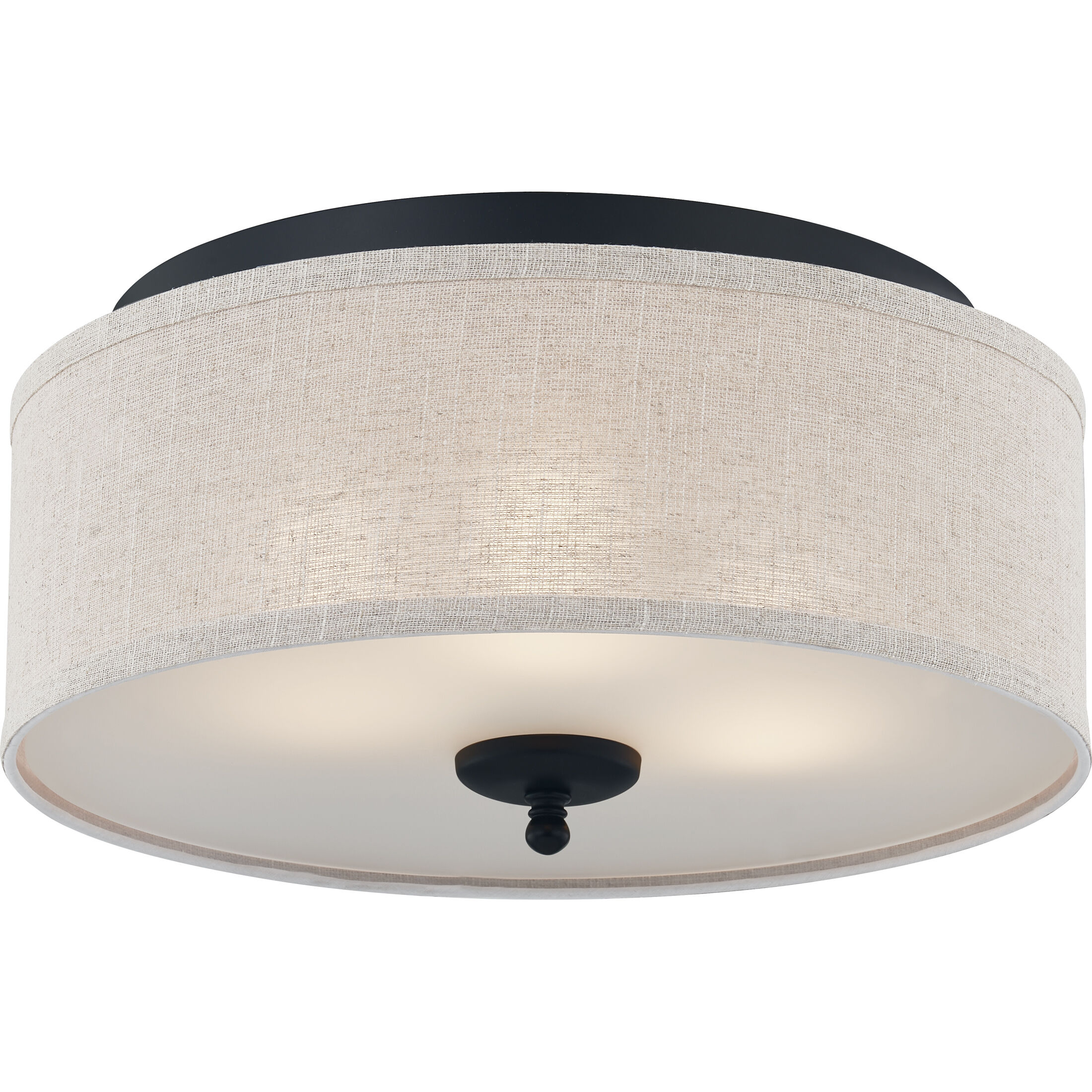 Blanche 3 Light 16 inch Matte Black Flush Mount Ceiling Light