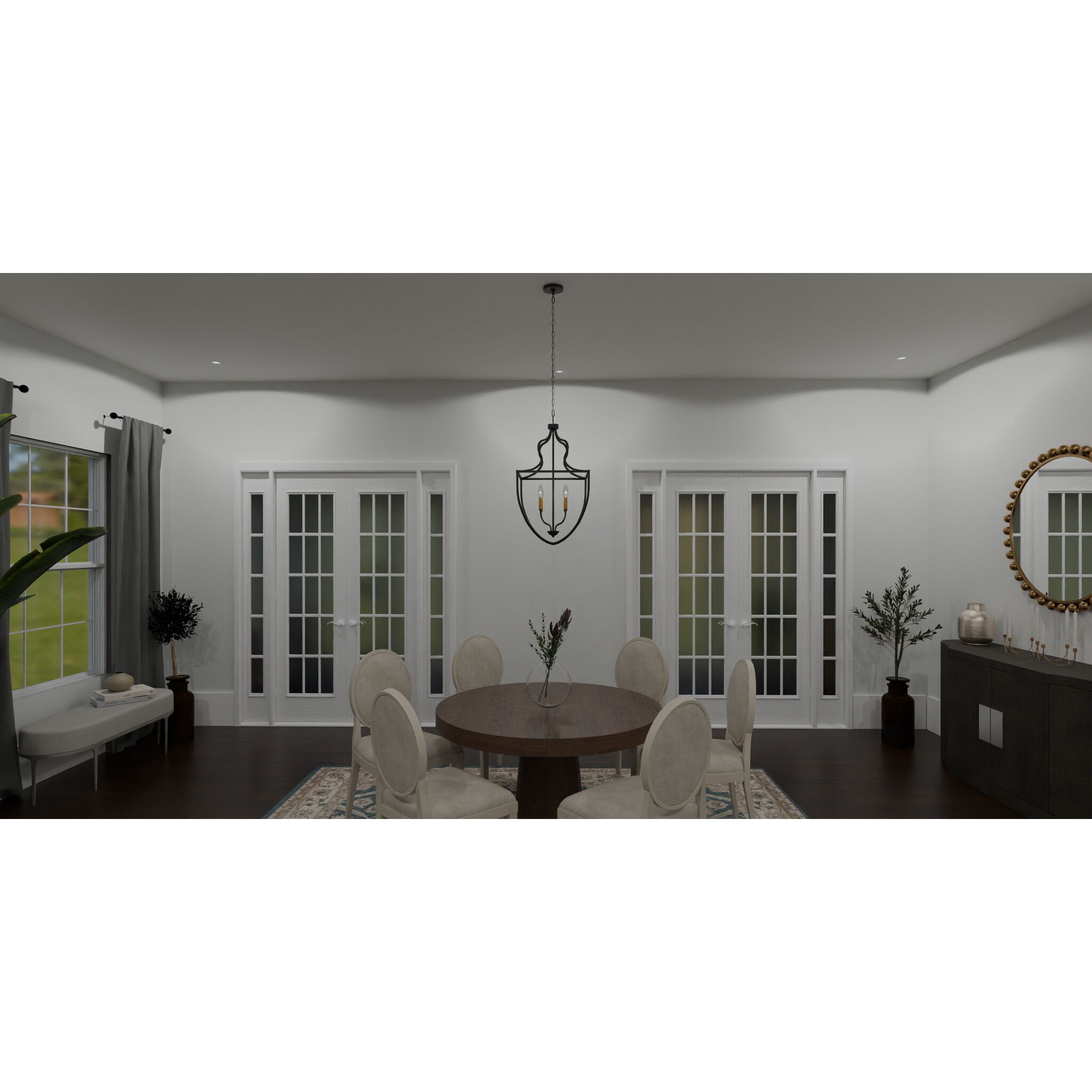 Keeley 4 Light 16.5 inch Matte Black Pendant Ceiling Light, Large