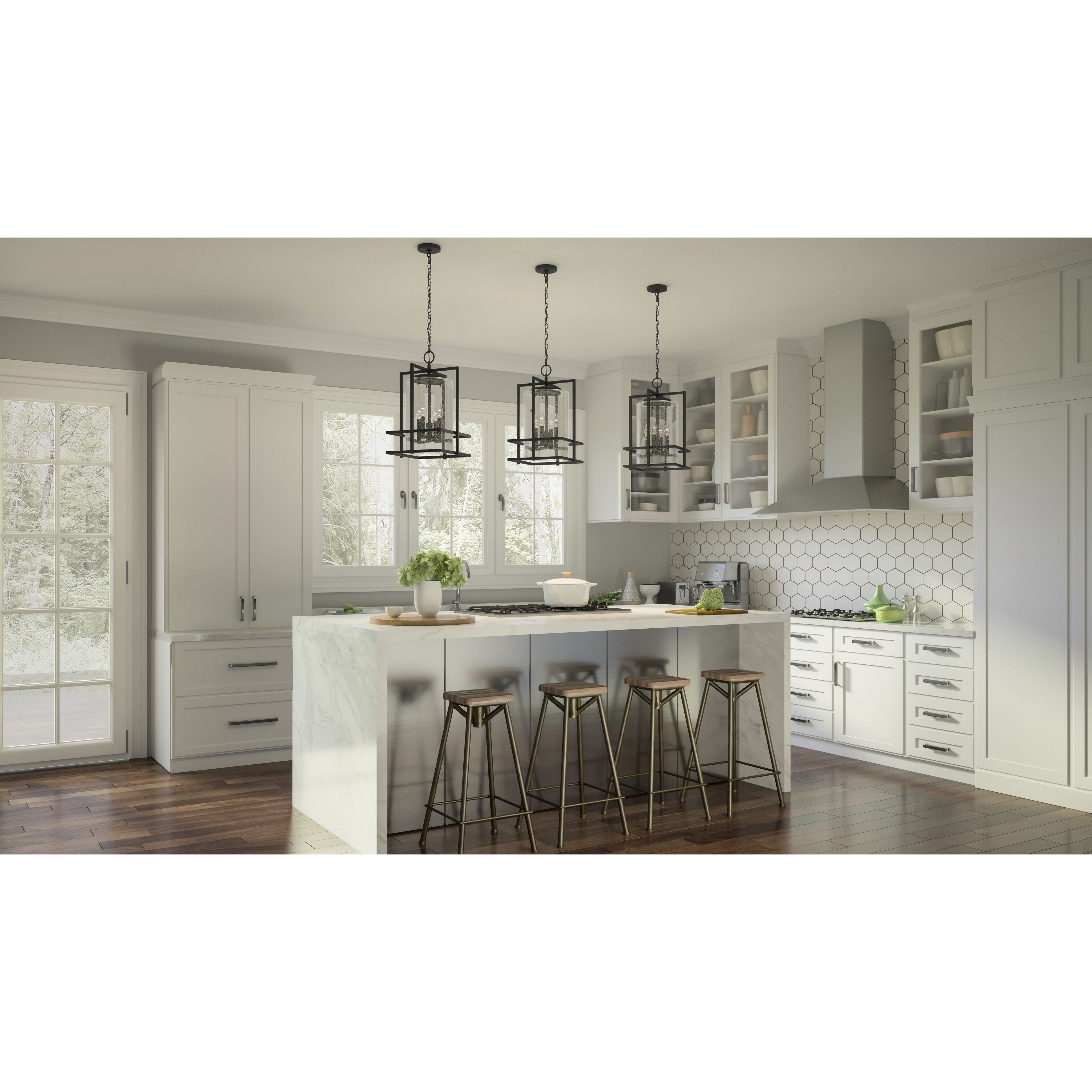 Damien 4 Light 14 inch Earth Black Pendant Ceiling Light