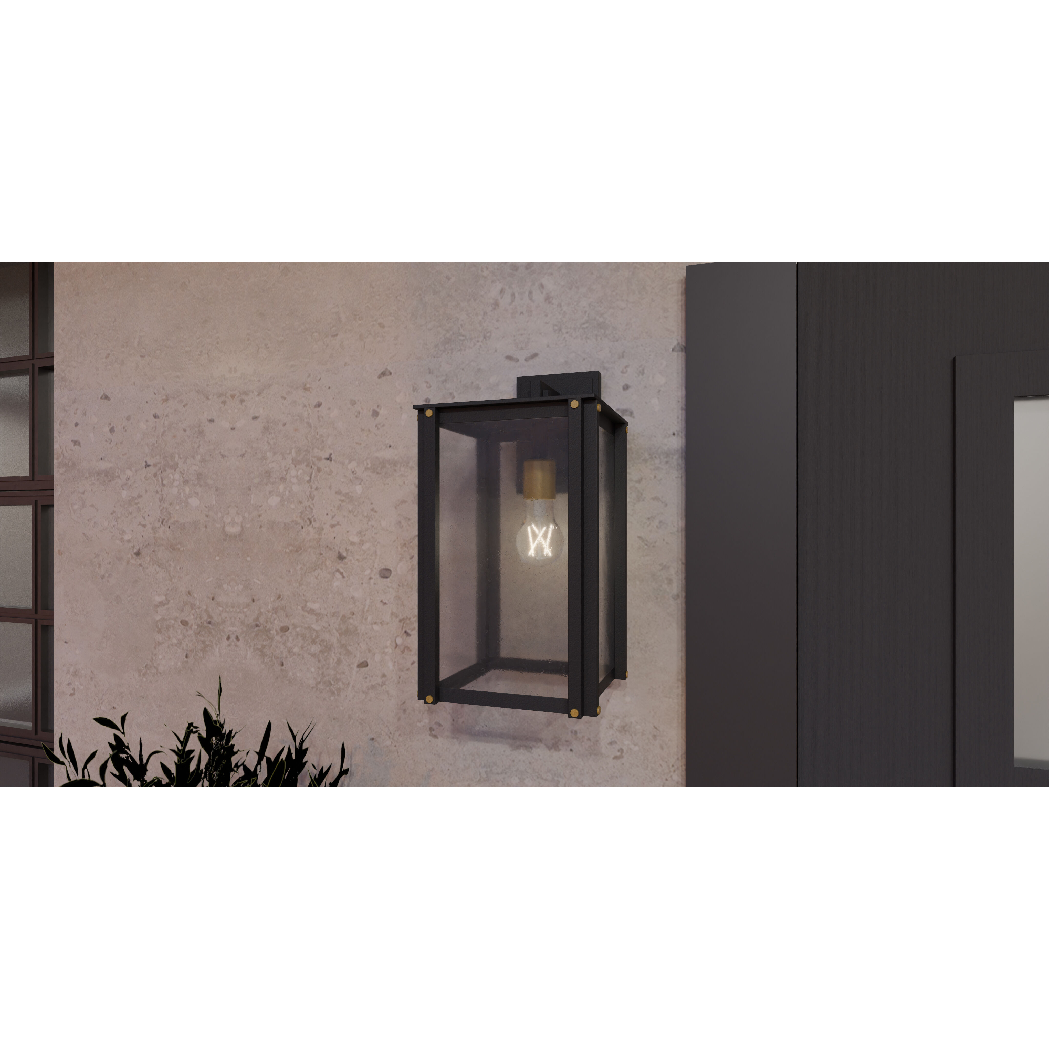 Robbins 1 Light 8 inch Matte Black Outdoor Lantern, Medium