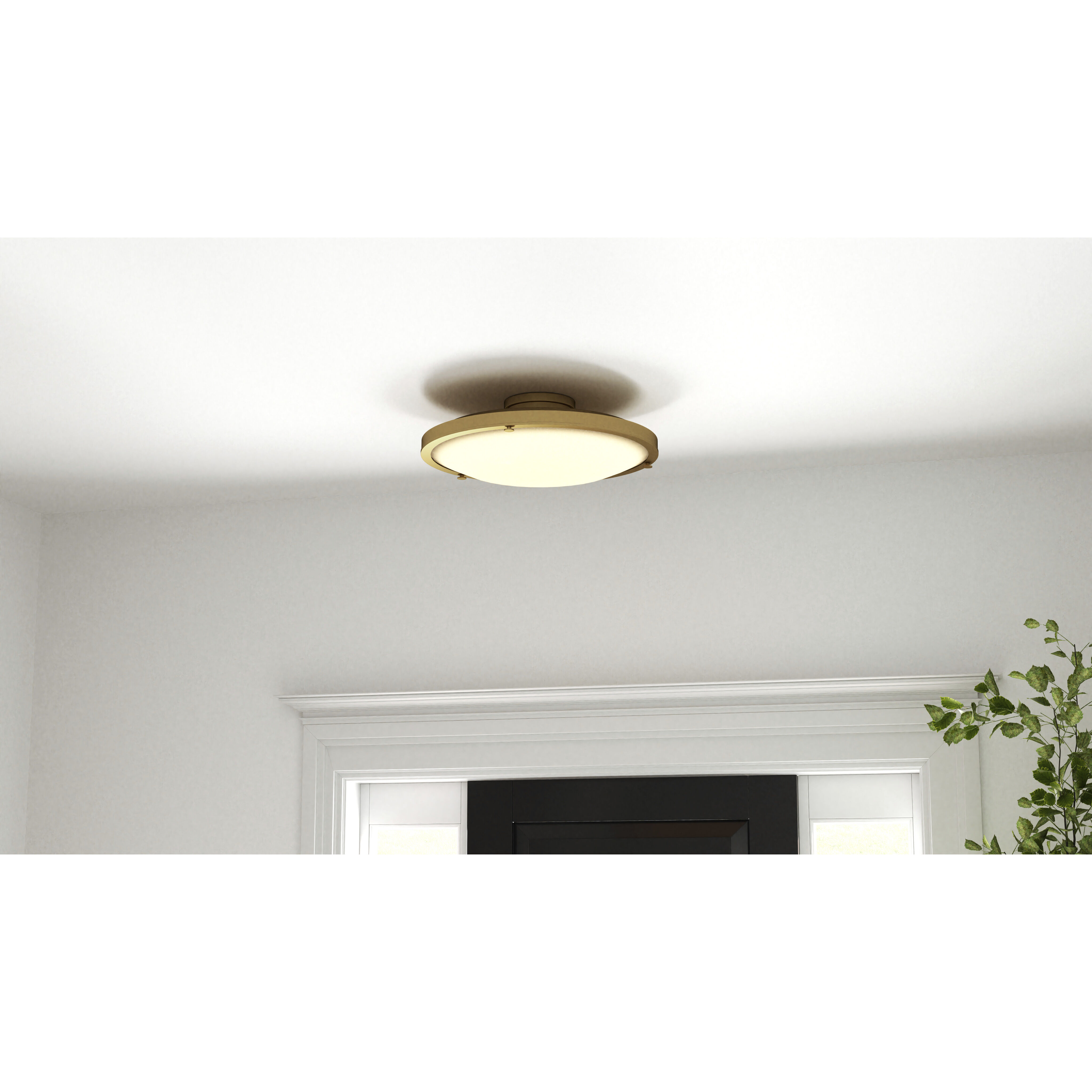 Donne LED 15.75 inch Brushed Gold Semi-Flush Mount Ceiling Light, Medium