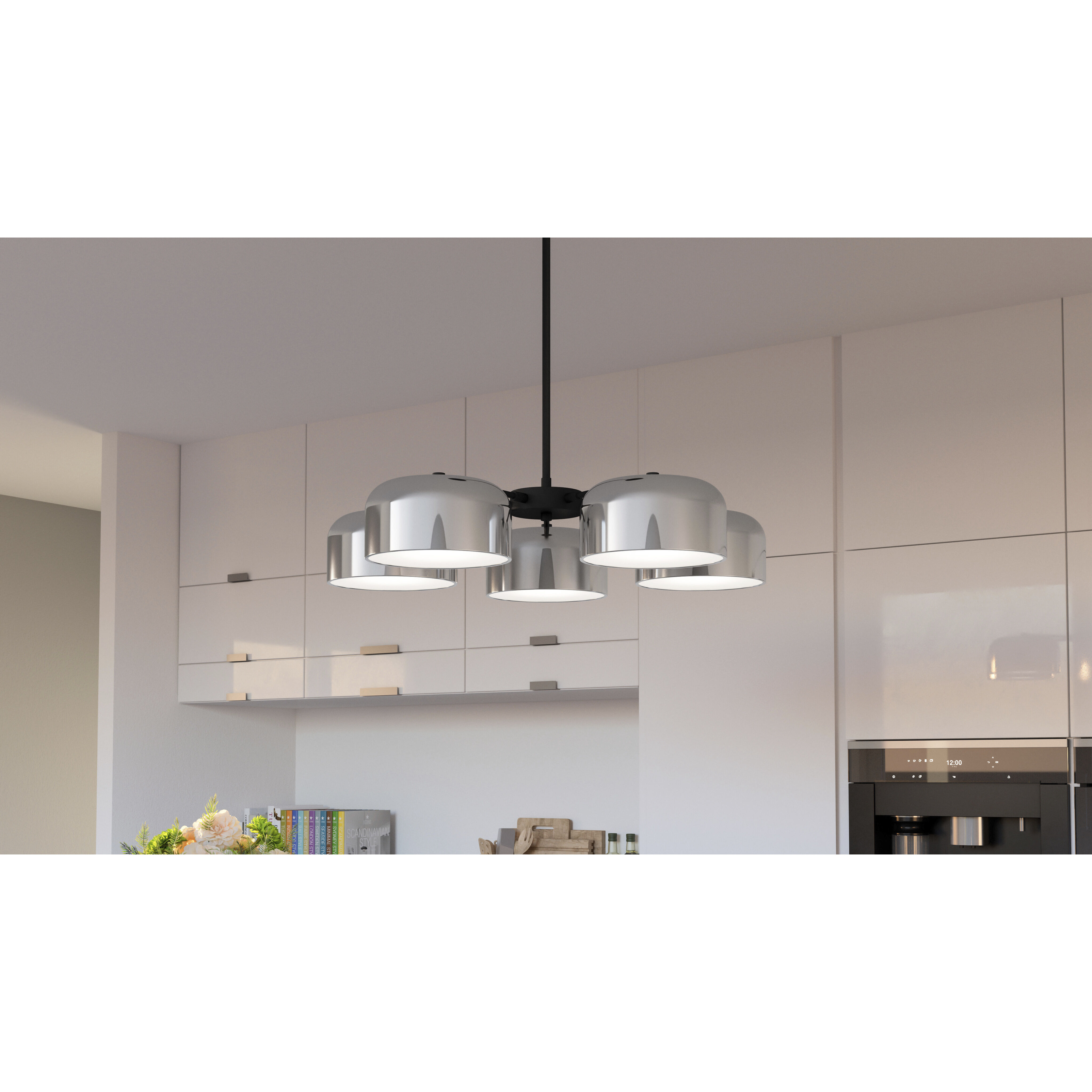 Gabriel 32 inch Matte Black Chandelier Ceiling Light