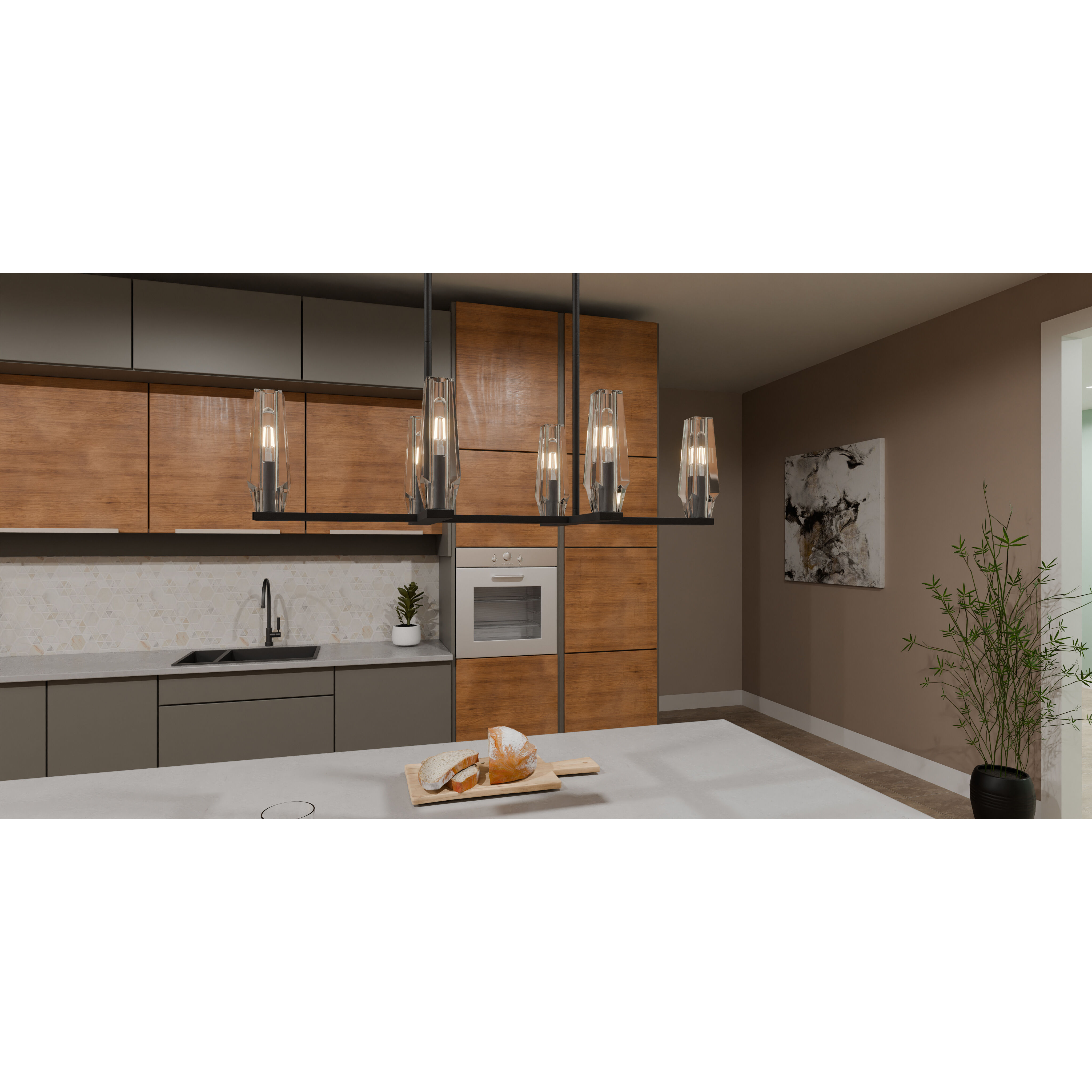 Malamute 6 Light 36.5 inch Matte Black Island Light Ceiling Light