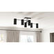 Foreland 6 Light 50 inch Matte Black Semi-Flush Mount Ceiling Light, Extra Large