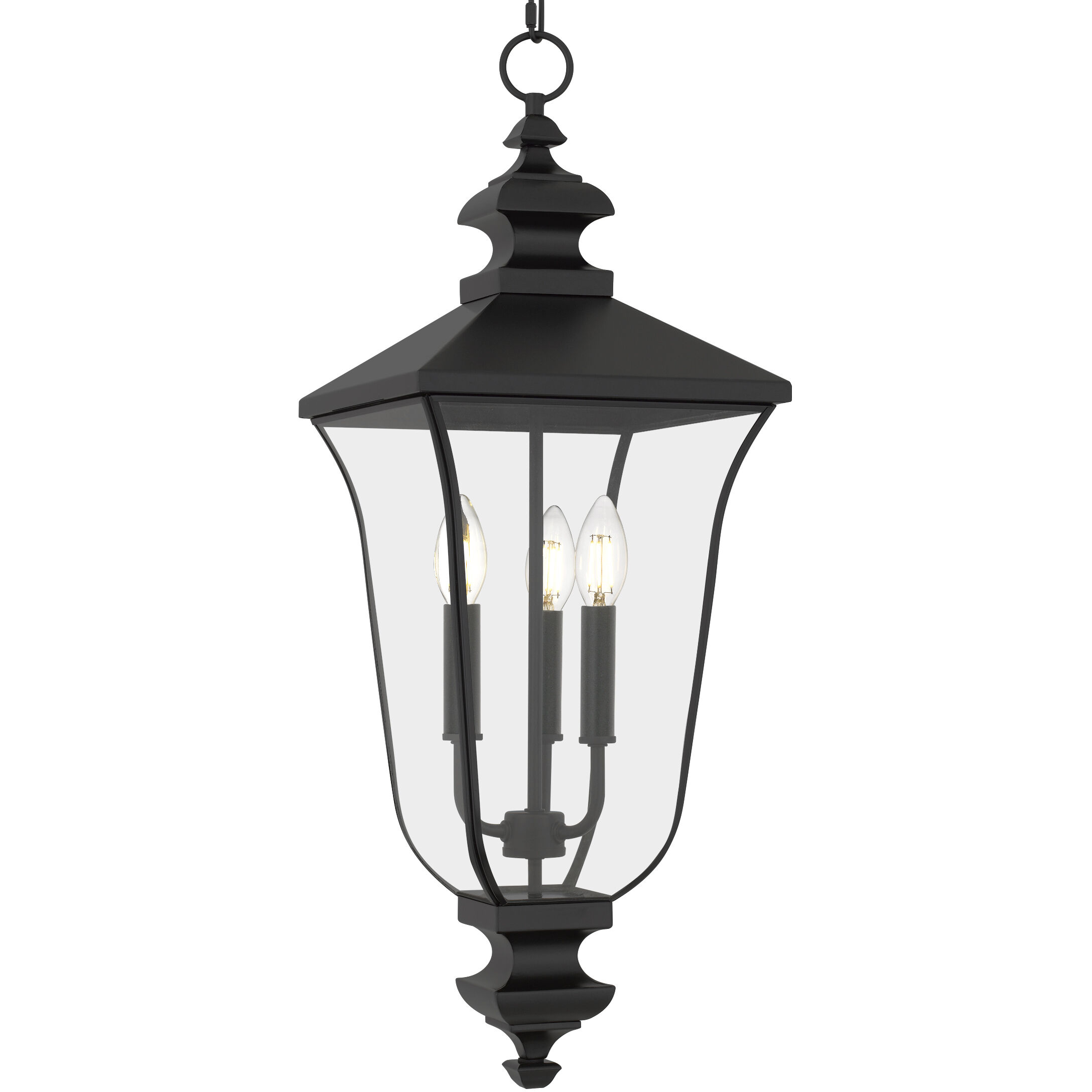 Farley 3 Light 9.75 inch Matte Black Outdoor Hanging Lantern